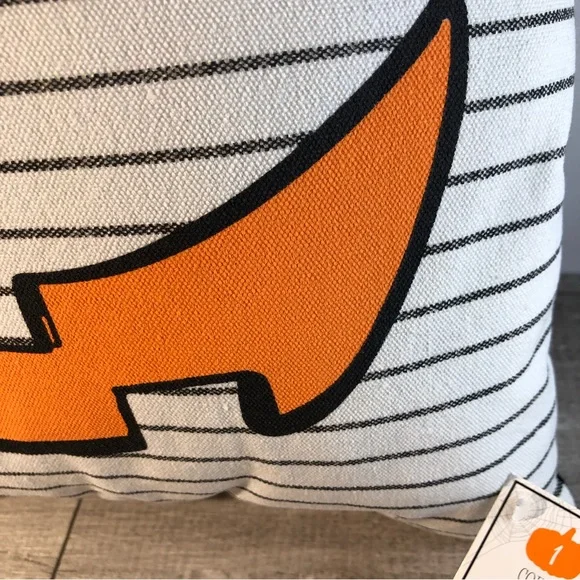 Target Halloween Square Striped Jack O' Lantern Throw Pillow New 14x14" - Picture 13 of 15